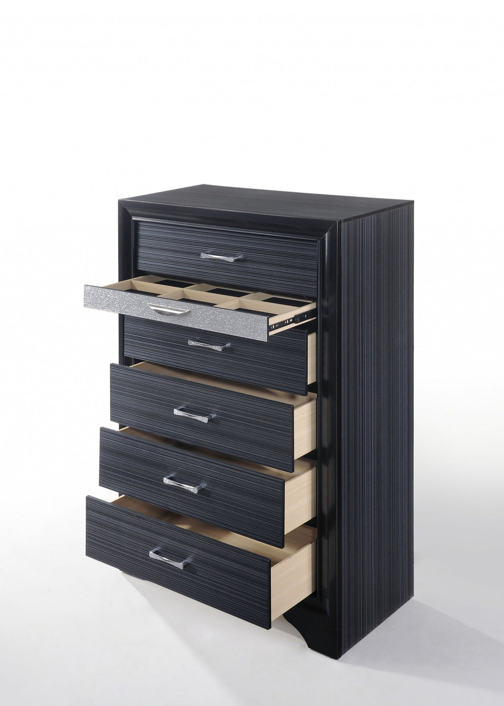 Sleek 51' Black 6 Drawer Chest Dresser By Homeroots | Dressers | Modishstore - 2
