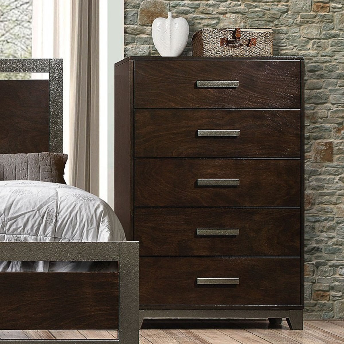 Walnut Wood Chest By Homeroots - 348193 | Drawers | Modishstore