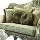 41" X 72" X 49" Fabric Champagne Upholstery Wood Legtrim Loveseat W5 Pillows By Homeroots