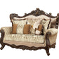 Fabric Walnut Upholstery Wood LegTrim Loveseat w Pillows By Homeroots - 348226 | Loveseats | Modishstore - 3