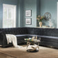 Black Velvet Upholstery Wood Leg Sectional Sofa By Homeroots | Sectional | Modishstore - 2