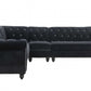 Black Velvet Upholstery Wood Leg Sectional Sofa By Homeroots | Sectional | Modishstore - 3