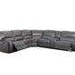Gray Leather-Aire Upholstery Metal Reclining Mechanism Sectional Sofa (Power MotionUSB Dock) By Homeroots | Sectional | Modishstore