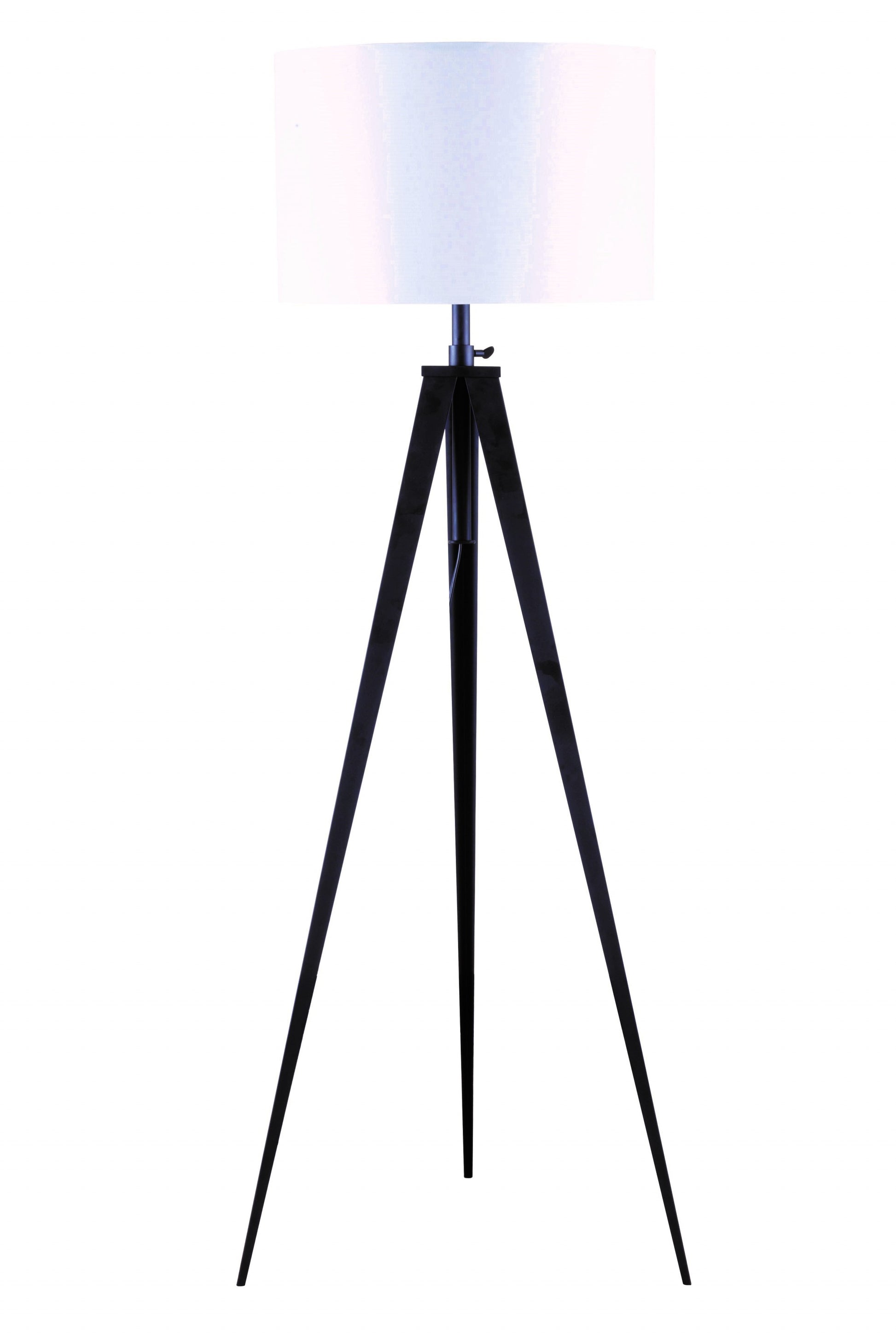White and Black Metal Tripod Floor Lamp By Homeroots | Floor Lamps | Modishstore