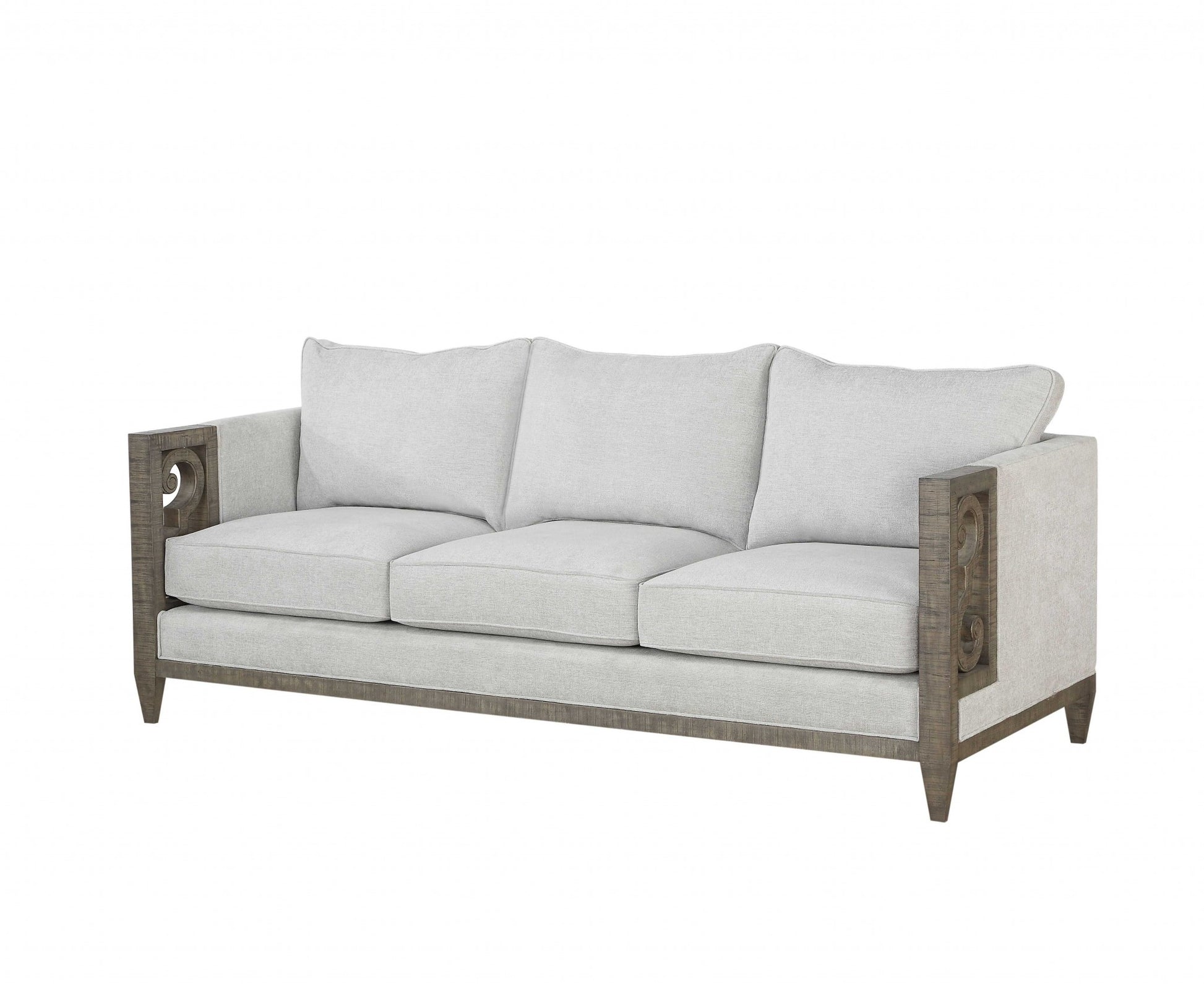 Fabric Salvaged Natural Upholstery Wood Leg Sofa By Homeroots | Sofas | Modishstore