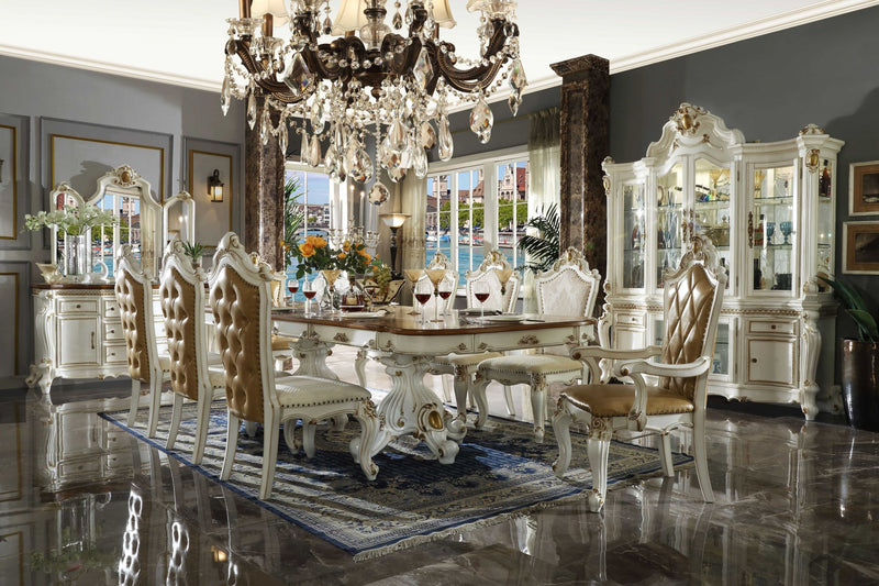 Antique Pearl Wood Polyresin Glass Mirror Hutch Buffet By Homeroots | Sideboards | Modishstore