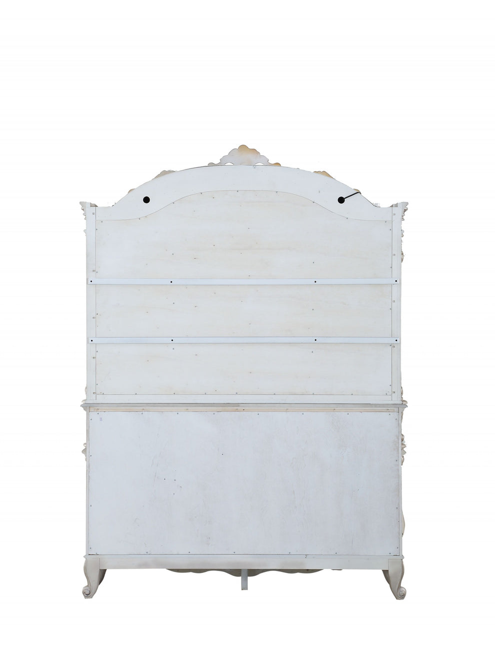 Antique White Wood Glass Mirror Hutch Buffet By Homeroots | Sideboards | Modishstore - 2