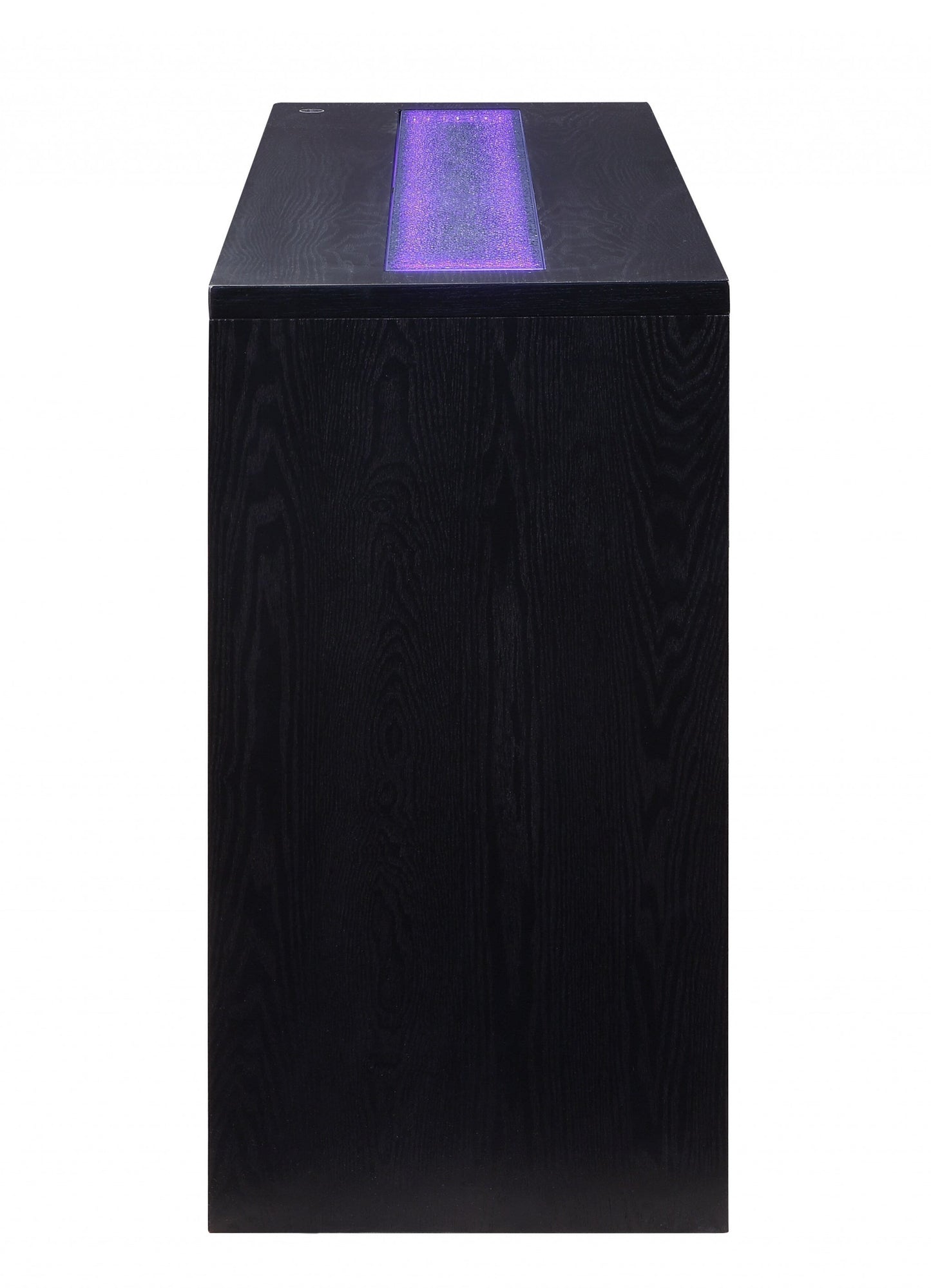 Black Wood Led Glass Server By Homeroots | Cabinets | Modishstore - 2