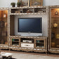 Ornate Antique Gold Finish Entertainment Center By Homeroots | TV Stands | Modishstore - 2