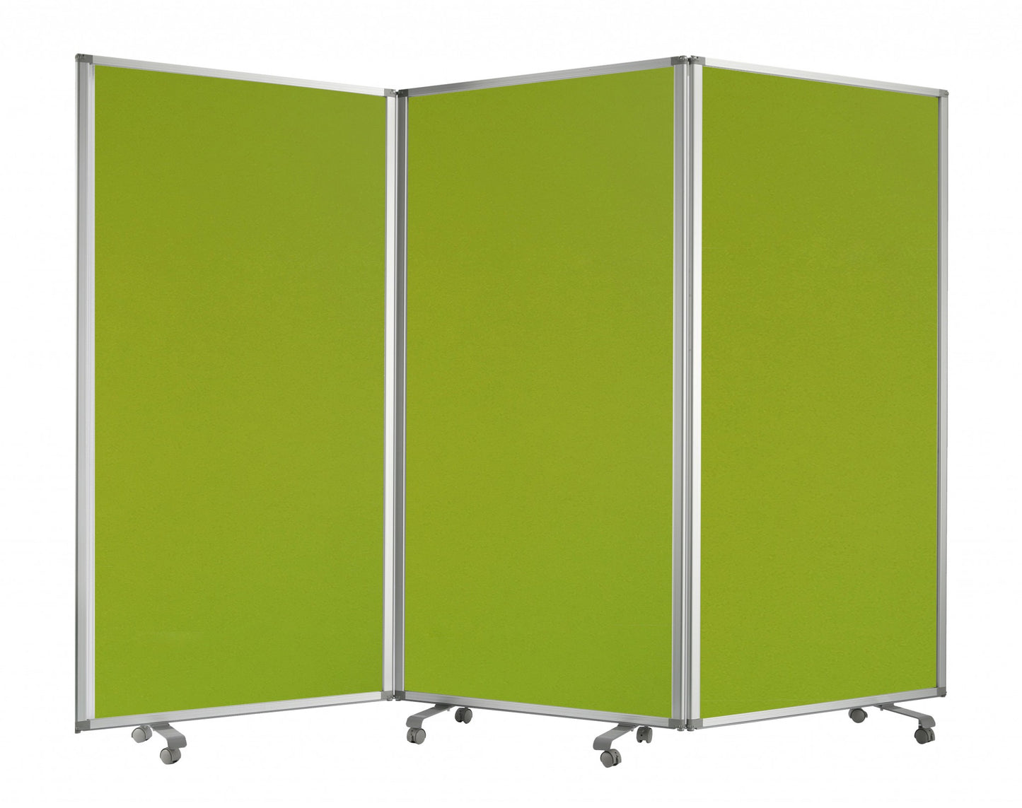 Green Rolling Three Panel Room Divider Screen By Homeroots | Room Dividers | Modishstore - 2