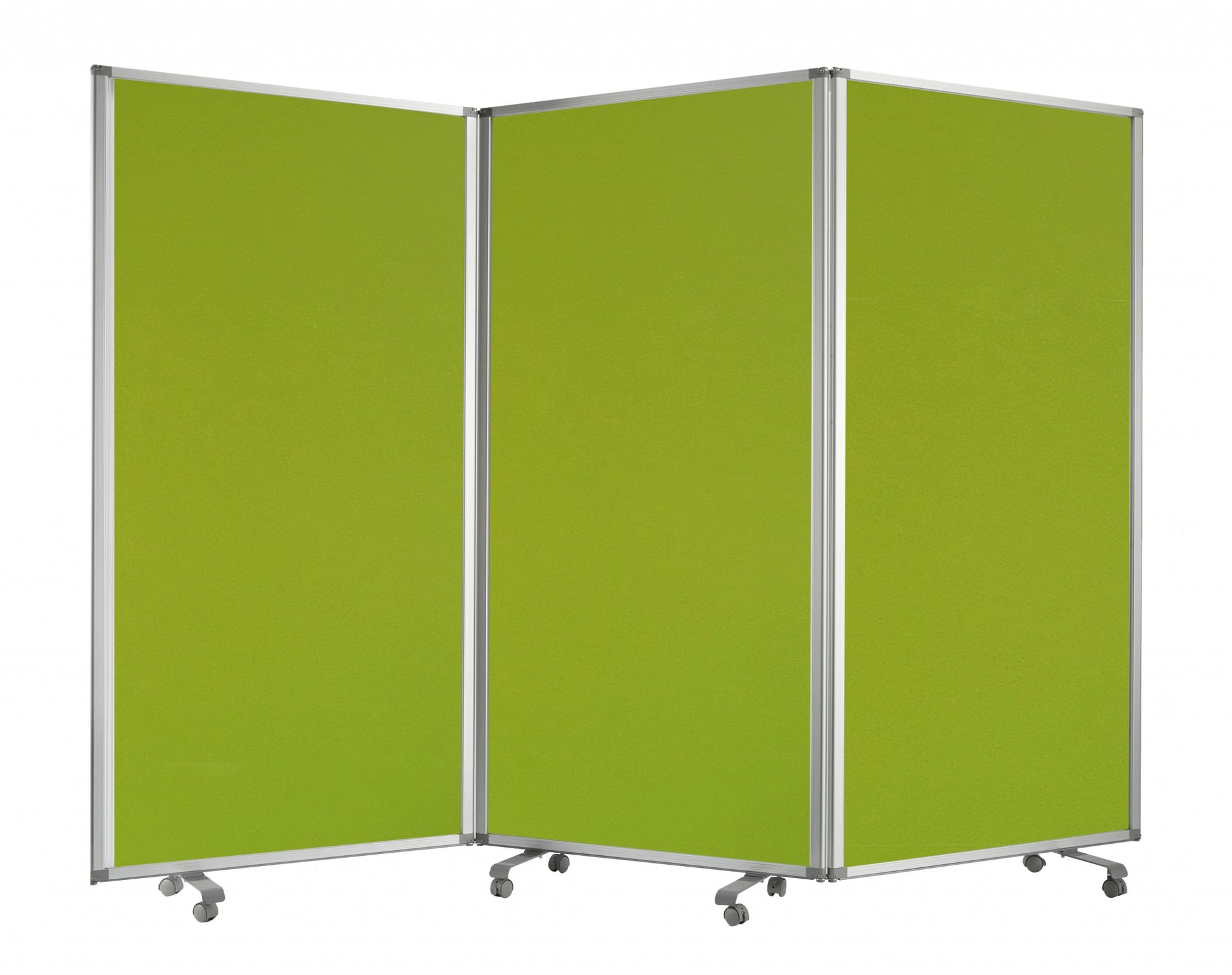 Green Rolling Three Panel Room Divider Screen By Homeroots | Room Dividers | Modishstore - 2