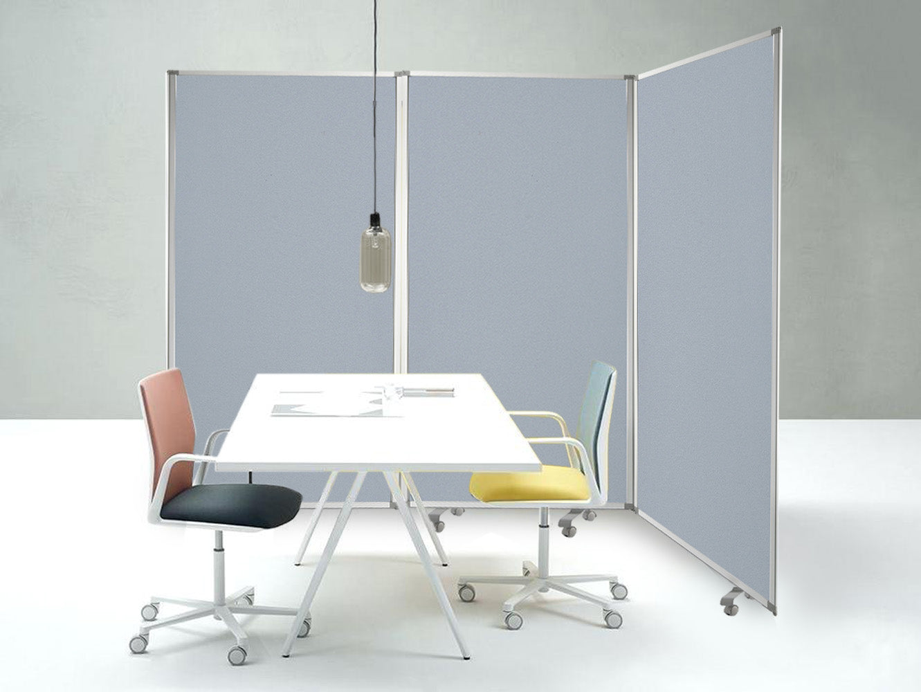 Green Rolling Three Panel Room Divider Screen By Homeroots | Room Dividers | Modishstore - 11