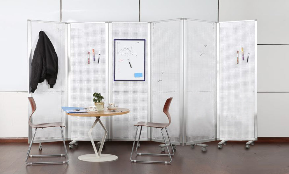 White Metal And Alloy - Screen By Homeroots | Room Dividers | Modishstore