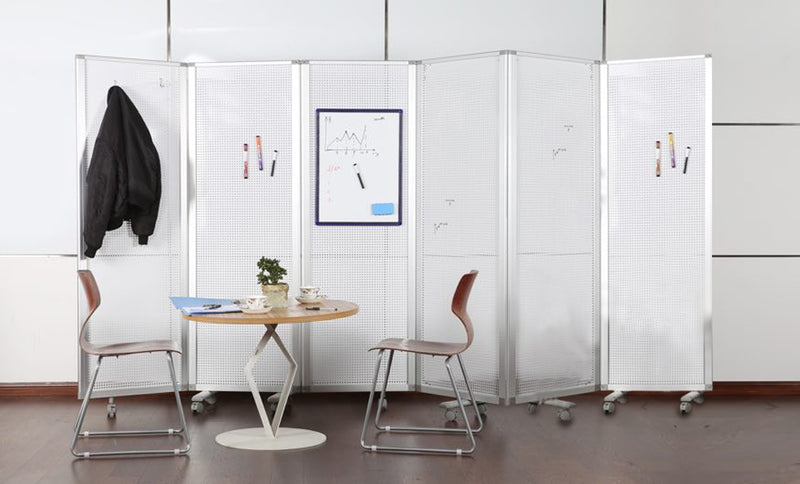 White Metal And Alloy - Screen By Homeroots | Room Dividers | Modishstore