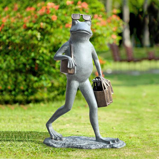 Suave Shopper Frog Garden Sculptures By SPI Home | Garden Sculptures & Statues | Modishstore