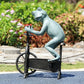 Workout Frog on Bicycle Garden Sculpture By SPI Home | Garden Sculptures & Statues | Modishstore