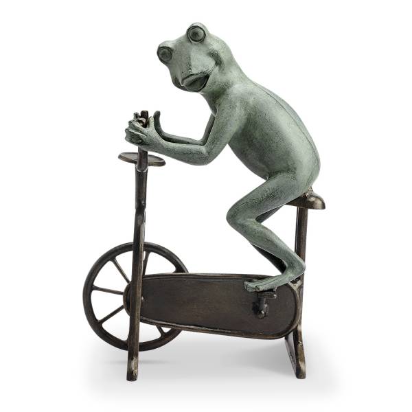 Workout Frog on Bicycle Garden Sculpture By SPI Home | Garden Sculptures & Statues | Modishstore-3