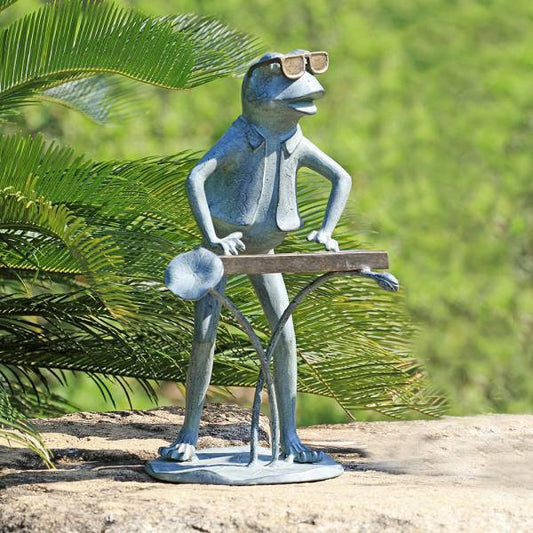 Jazzy Keyboard Frog Garden Sculptures By SPI Home | Garden Sculptures & Statues | Modishstore