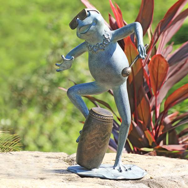 Frog Conga Drummer Garden Sculpture By SPI Home | Garden Sculptures & Statues | Modishstore-2