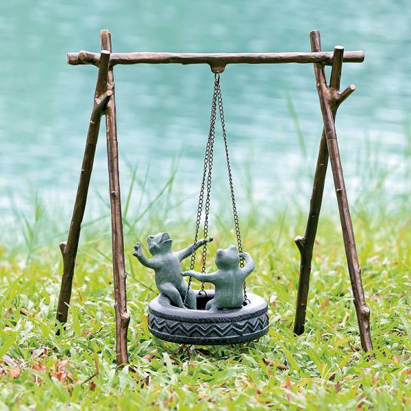 Tire Swing Frogs Garden Sculptures By SPI Home | Garden Sculptures & Statues | Modishstore-2