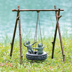 Tire Swing Frogs Garden Sculptures By SPI Home