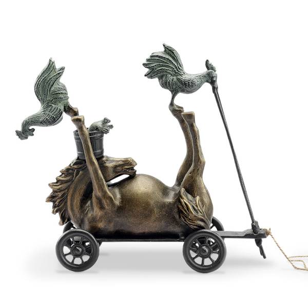 Barnyard Racer Pull Along Horse and Chicken By SPI Home | Decor | Modishstore-3
