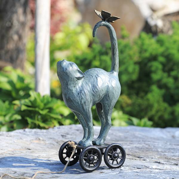 Contented Cat and Butterfly Pull Along By SPI Home | Decor | Modishstore-2