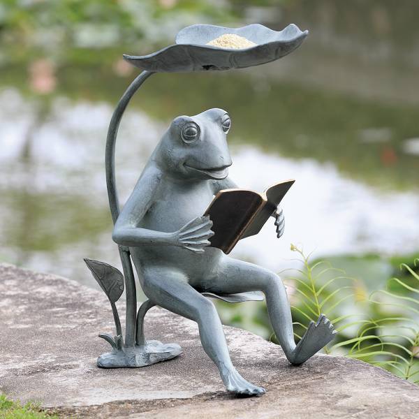 Reading Frog Birdfeeder with Led Light By SPI Home | Animals & Pets | Modishstore