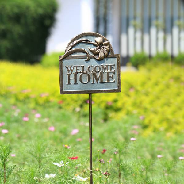 Welcome Home Flower Garden Sign on Stake By SPI Home | Outdoor Decor | Modishstore-2