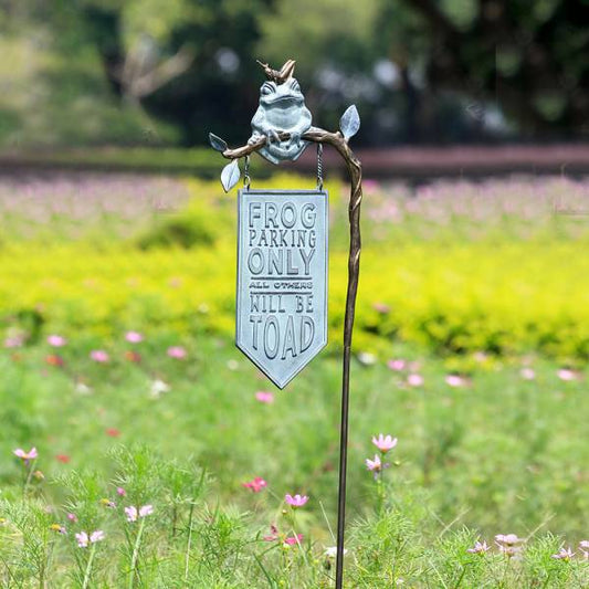 Frog Parking Garden Sign on Stake By SPI Home | Outdoor Decor | Modishstore