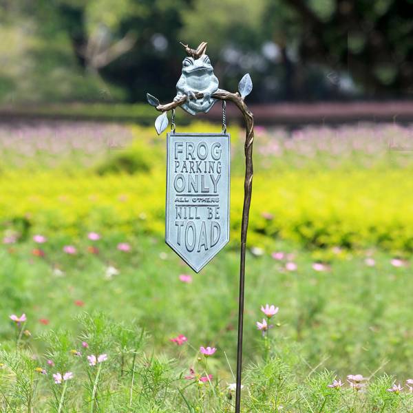 Frog Parking Garden Sign on Stake By SPI Home | Outdoor Decor | Modishstore-2
