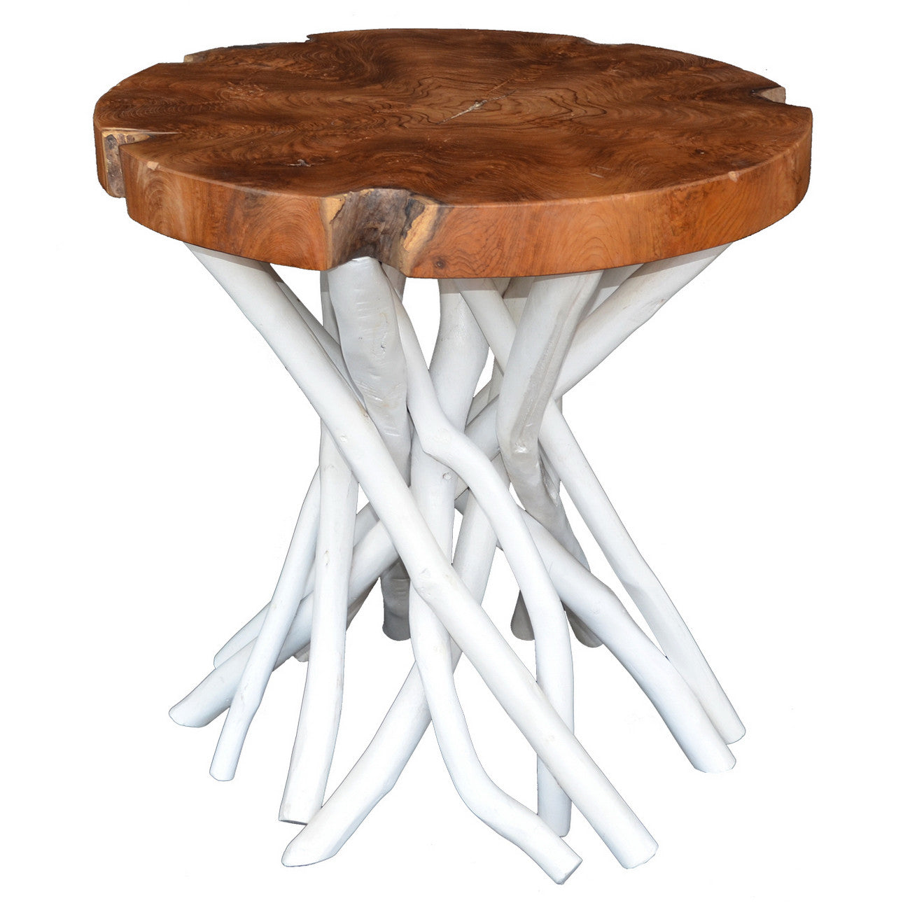 A&B Home Brown & White Wood Table | Side Tables | Modishstore