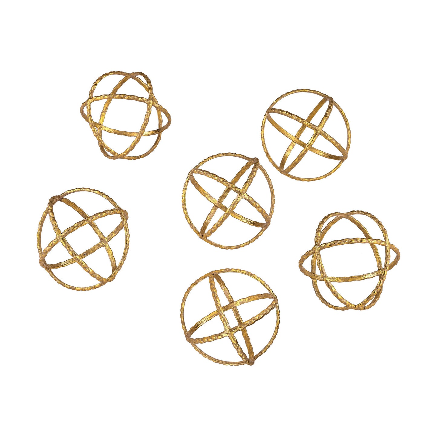 Dimond Home Decorative Gold Orbs - Set Of 6 | Modishstore | Sculptures