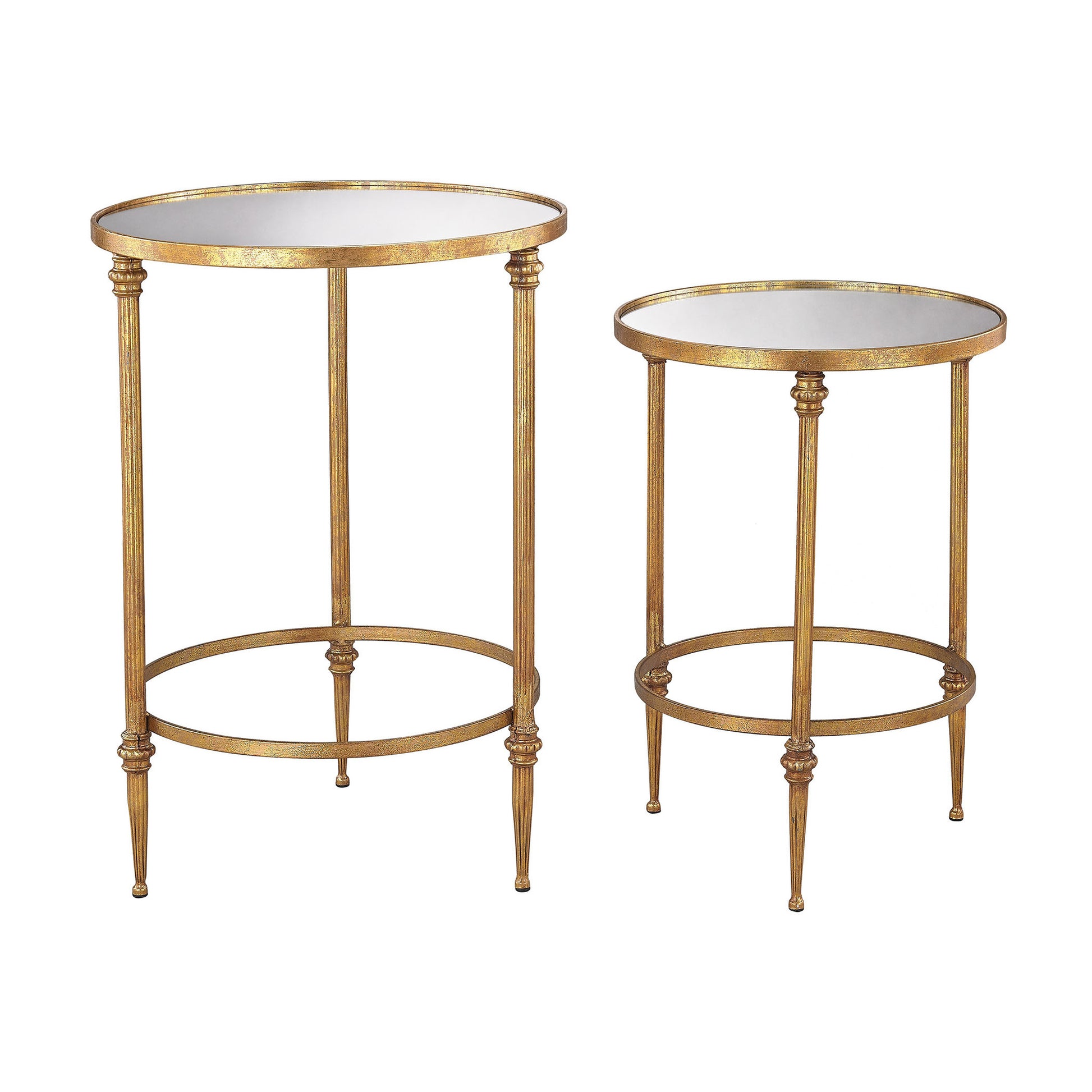 Sterling Industries Alcazar Accent Tables In Antique Gold And Mirror | Modishstore | Accent Tables