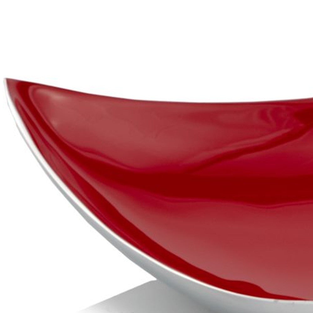 Buffed And Poppy Red Trigon Tray By Homeroots | Decorative Trays & Dishes | Modishstore - 3