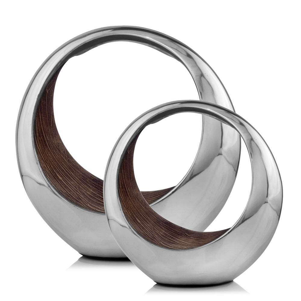 7" x 11" Two tone Brown Bronze Small Ring Bowl By Homeroots | Sculptures | Modishstore