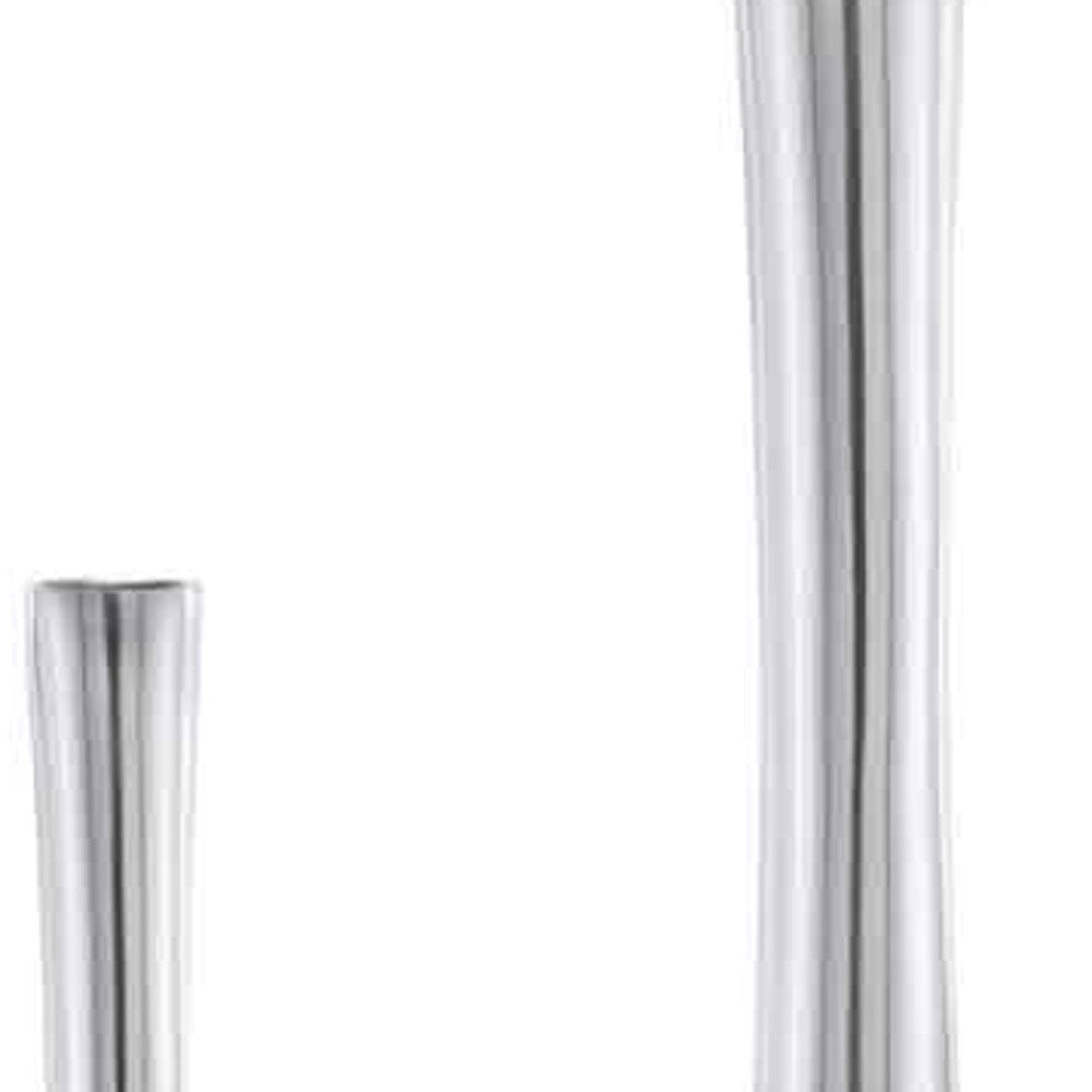 Buffed Silver Hole Set of 2 Vases By Homeroots | Vases | Modishstore - 5