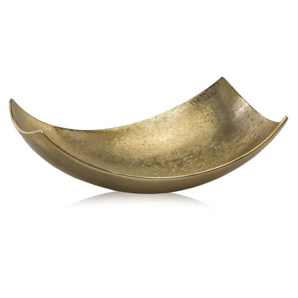 Brushed Gold Large Scoop Bowl By Homeroots | Sculptures | Modishstore - 2