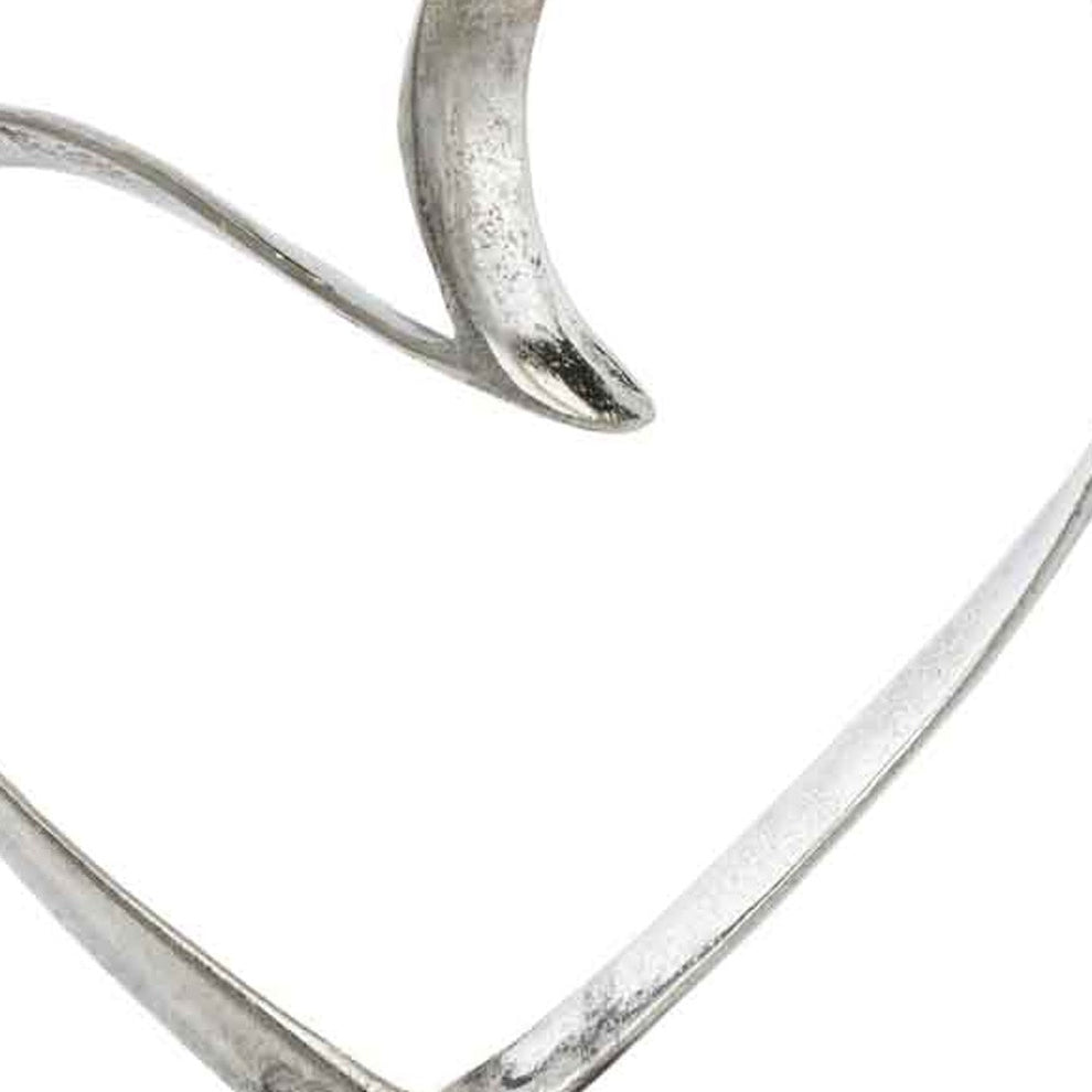 Raw Silver and Black Heart Sculpture By Homeroots | Sculptures | Modishstore - 5