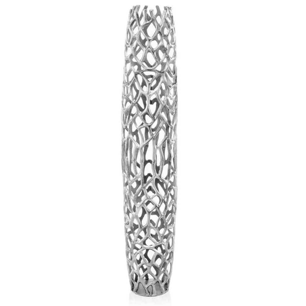 47" Modern Rustic Silver Twigs Barrel Style Floor Vase By Homeroots | Vases | Modishstore - 6