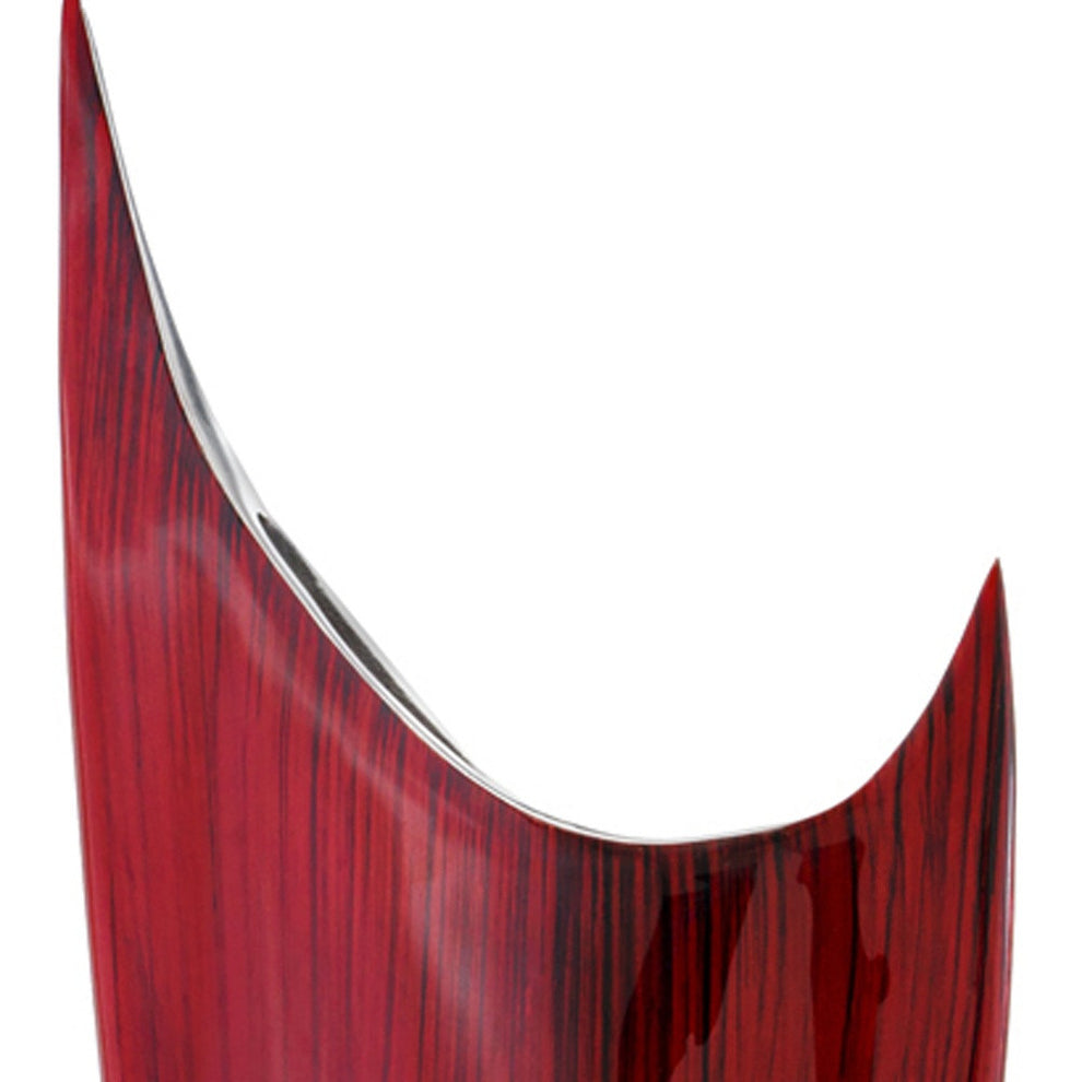 Red Glaze and Silver Pointed Vase By Homeroots | Vases | Modishstore - 4