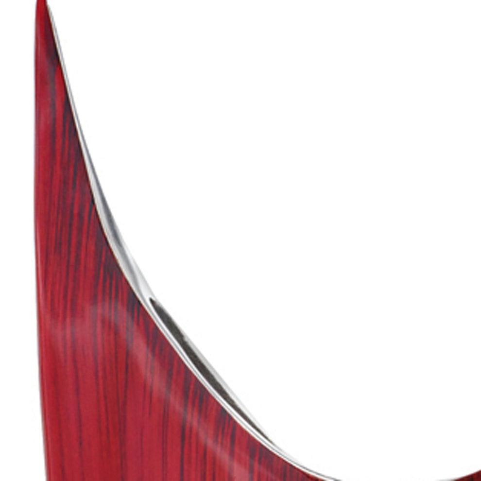 Red Glaze and Silver Pointed Vase By Homeroots | Vases | Modishstore - 5