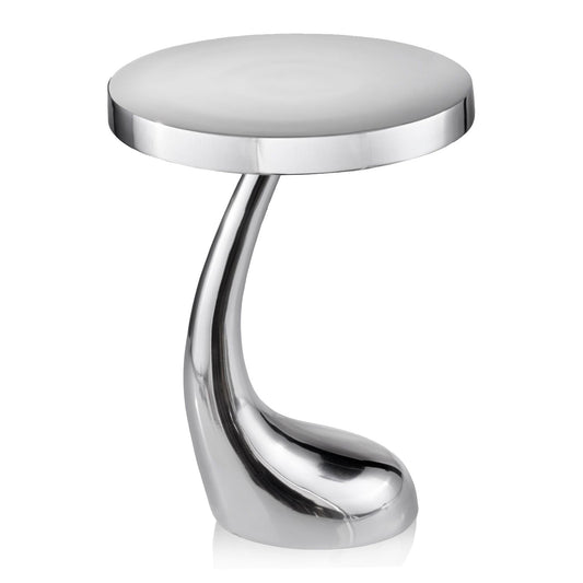 Buffed Aluminum Curve Side End Table By Homeroots | End Tables | Modishstore
