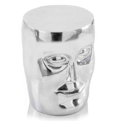 Silver Aluminum Face Stool By Homeroots