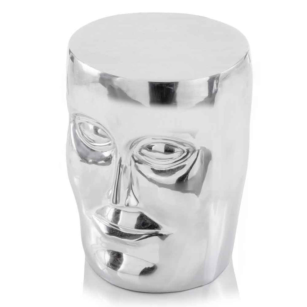 Silver Aluminum Face Stool By Homeroots | Stools | Modishstore - 3
