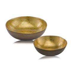 Gold & Bronze Metal Large Round - Bowl By Homeroots