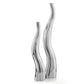 Set of 2 Modern Tall Silver Squiggly Vases By Homeroots | Vases | Modishstore - 4
