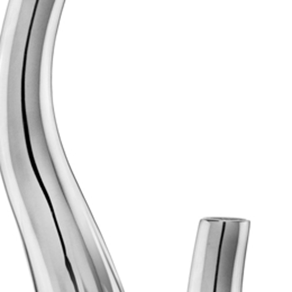 Set of 2 Modern Tall Silver Squiggly Vases By Homeroots | Vases | Modishstore - 6