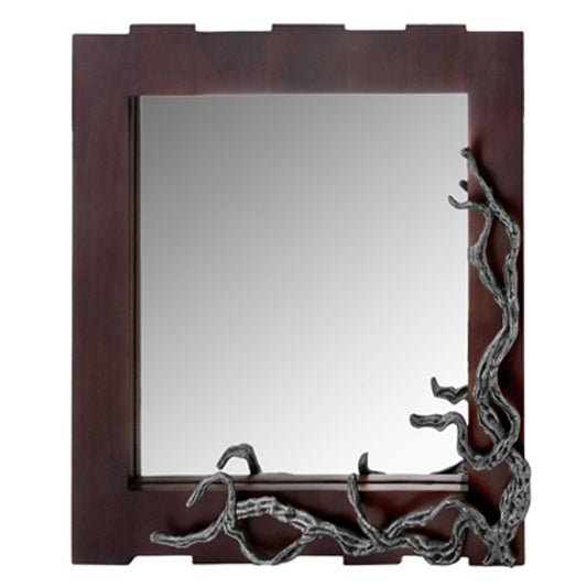 Brown and Silver Vine Wall Mirror By Homeroots | Mirrors | Modishstore