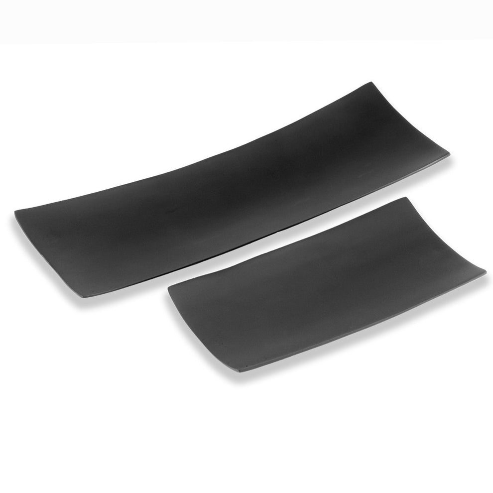 Black Long Trays Set Of 2 By Homeroots | Trays | Modishstore - 3